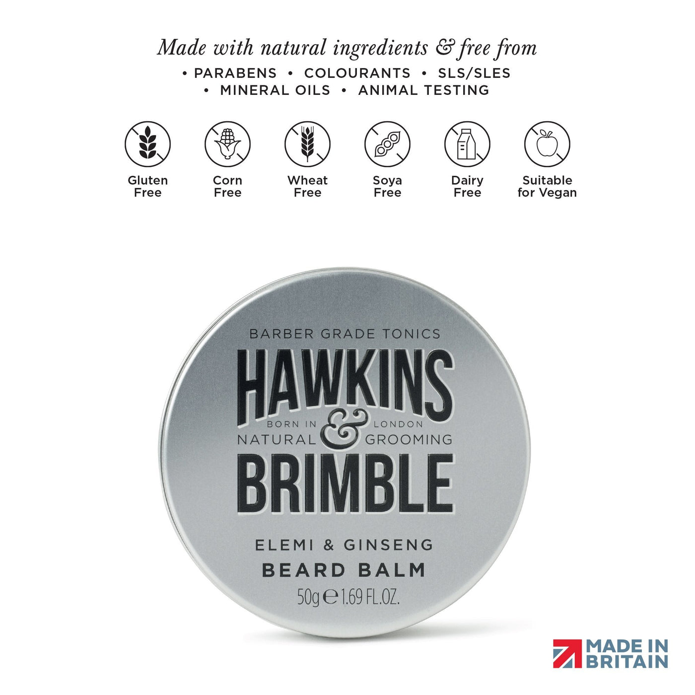 Beard Balm - Beard Care - Hawkins & Brimble Barbershop Male Grooming Products for Beards and Hair